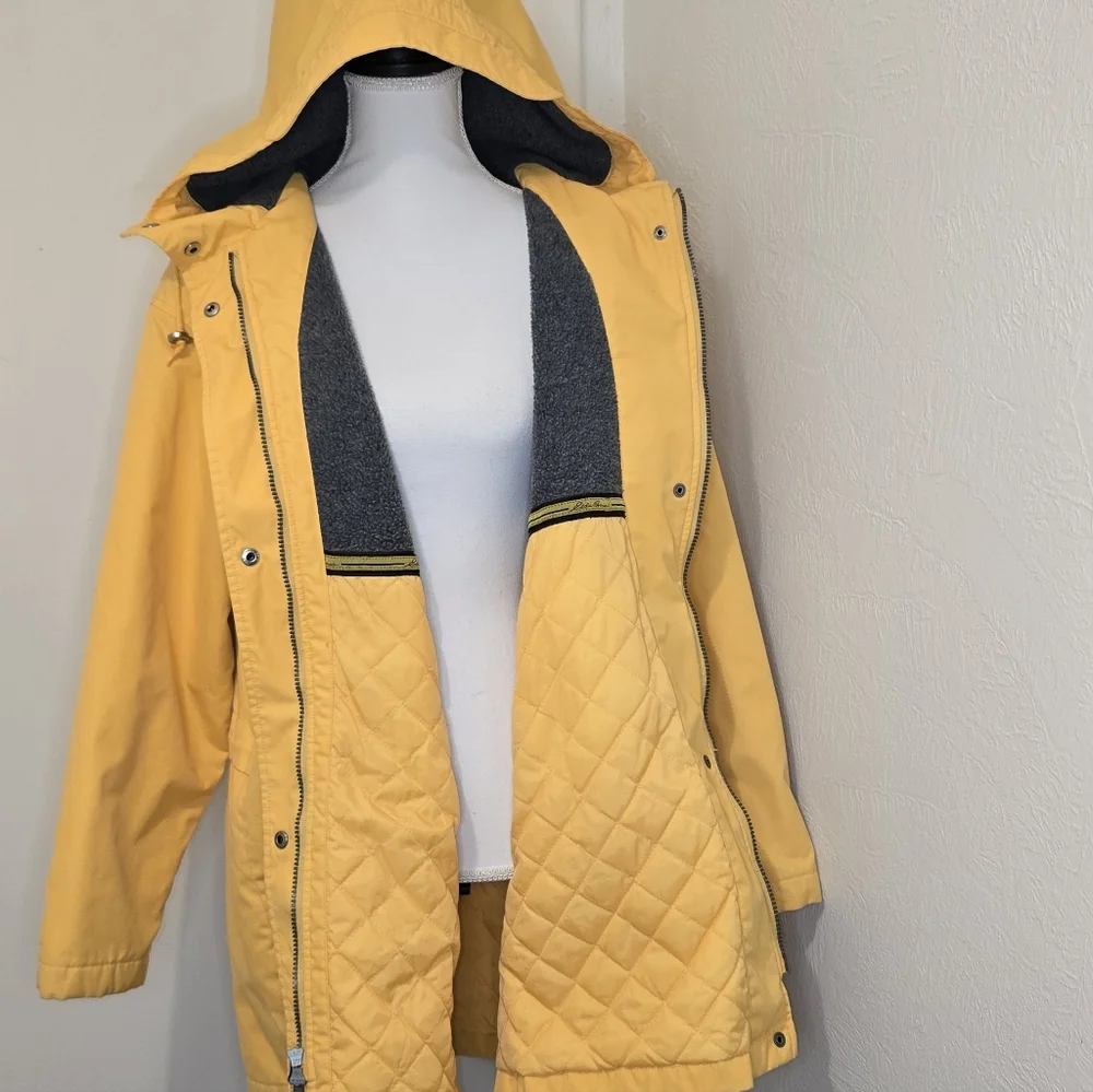 Vintage Eddie Bauer Fleece-Lined Anorak Rain Jacket In Mustard Yellow Size Med - Picture 2 of 15